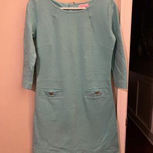 Lilly Pulitzer Charlene Sea Blue Shift Dress Size Small